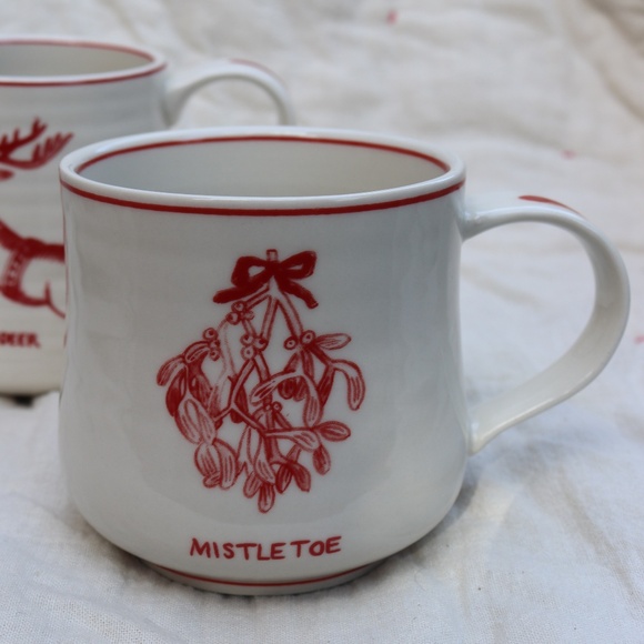 Molly Hatch For Anthropologie Mistletoe Christmas 16oz Mug - Picture 1 of 16